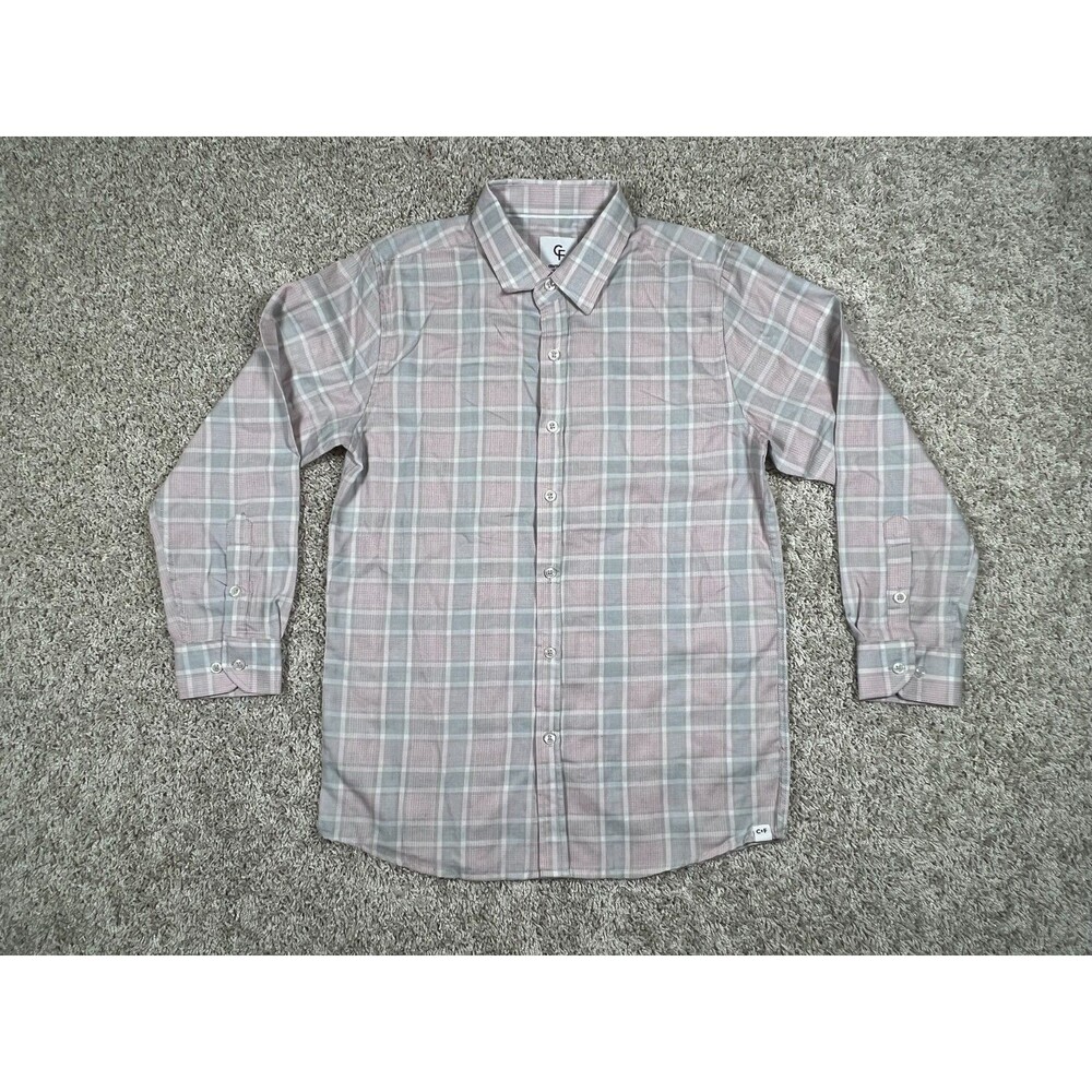 CRAFT+FLOW Pink Light Blue Long Sleeve Button-Up Shirt Boys L 14 - Picture 1 of 8